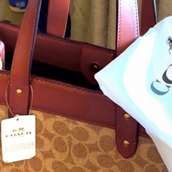 COACH TAN TRUFFLE /RUST LARGE CROSSBODY BAG NWT final price - Picture 5 of 17